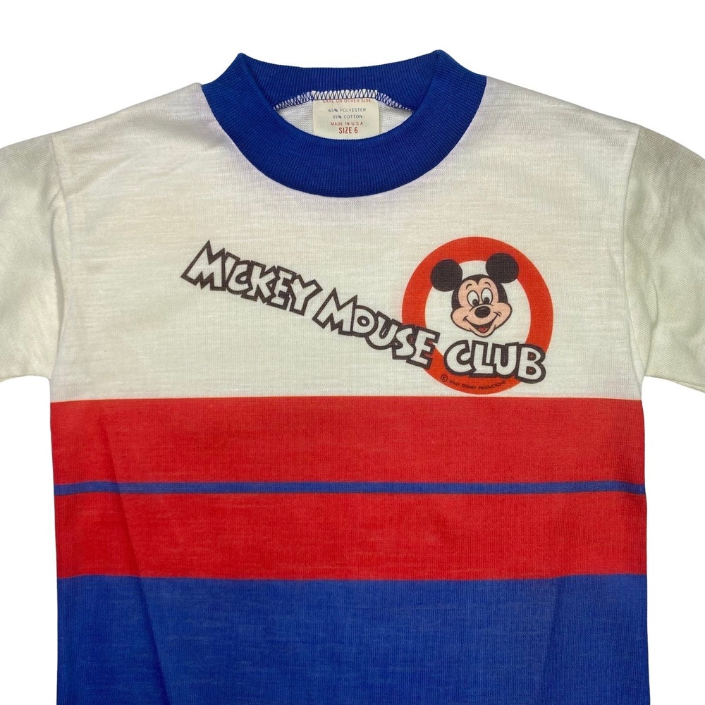 Vintage 70s Disney Mickey Mouse Club shirt - Kids Children's Boys SIZE 6